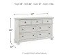 Ashley Furniture B742-31 Robbinsdale - Dresser - 7 Drawers - Antique White