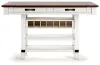 Ashley Furniture D546-32 Valebeck - Rect Dining Room Counter Table With Wine Rack - White / Brown