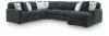 Ashley Furniture 98105S2 Ashley Furniture 98105S2 Midnight-Madness - 4-Piece Sectional With RAF Corner Chaise - Gunmetal