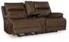 Ashley Furniture U1040018 Vonryan - Power Reclining Loveseat With Console / Adj Headrest - Tobacco