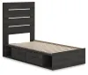 Ashley Furniture PCB2108B18 Hollivern - Twin Panel Bed With Storage - Dark Gray