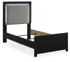 Ashley Furniture PCB1115B2 Ashley Furniture PCB1115B2 Maeling - Twin Upholstered Panel Bed - Black