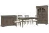 Pulaski Furniture P413240-KIT3 Pulaski Furniture P413240-KIT3 Madison Ridge - Extendable Leg Dining Table With 4 Side Chairs, Server And China Cabinet - Natural Bark
