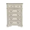 Liberty Furniture 244-BR-QUBDMCN Liberty Furniture 244-BR-QUBDMCN Magnolia Manor - 5 Piece Bedroom Set (Queen Upholstered Bed Wooden Footboard, Dresser & Mirror, Chest, Nightstand) - Antique White