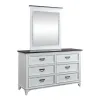 Liberty Furniture 417-YBR-TPBDM Allyson Park - 3 Piece Bedroom Set (Twin Panel Bed, Dresser & Mirror) - Wirebrushed White / Charcoal