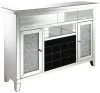 CoasterElevations 183627 Melinda - 2-Door LED Mirrored Wine Storage Bar Cabinet - Silver