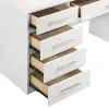 CoasterElevations 203507 Felicity - 9-Drawer Vanity Table With Lighted Mirror - Glossy White