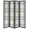 CoasterEveryday 4407 Catabella - 4-Panel Room Divider Folding Shoji Screen Floral - Black