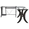 CoasterEssence 800446 Monterey - Glass Top L-Shape Computer Desk - Cappuccino