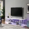 Furniture of America CM5901WH-TV-60 Ernst - TV Stand - White / Clear