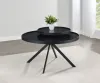 Coaster Fine Furniture 706268 Briggs - Round Marble Printed Glass Top Coffee Table - Black