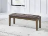 Ashley Furniture PCD592-00 Urbinforte - Large Upholstered Dining Room Bench - Light Brown