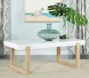 CoasterEssence 753398 Pala - Rectangular Coffee Table - White High Gloss And Natural