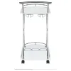 CoasterEveryday 910002 Elfman - 2-Tier Glass Shelf Metal Bar Cart - White And Chrome