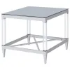 Coaster Fine Furniture 709727 Lindley - Square Tempered Mirror Acrylic Side End Table - Chrome