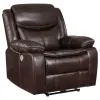 Coaster Fine Furniture 610193P Sycamore - Upholstered Power Recliner Chair - Dark Brown