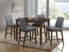 Furniture of America CM3372PC-2PK Marten - Counter Height Chair (Set of 2) - Brown Cherry / Gray