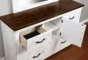 Furniture of America CM7962EK-BED Alyson - Eastern King Bed - Distressed White / Walnut