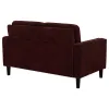 Coaster Fine Furniture 511212 Ruth - Fabric Upholstered Track Arm Loveseat - Rust Red