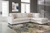Ashley Furniture 24305/66/17/08 Ashley Furniture 24305/66/17/08 Aviemore - 3 Pc. - 2-Piece Sectional With Raf Corner Chaise, Ottoman - Stone