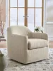 Ashley Furniture A3000817 Valwick - Swivel Accent Chair - Cream / Brown