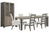 Pulaski Furniture P402240-KIT95 Pulaski Furniture P402240-KIT95 Anderson Park - Leg Dining Table With 4 Upholstered Side Chairs, 2 Upholstered Arm Chairs And China Cabinet - Moose Trail / Frontier Brown