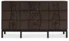 Pulaski Furniture P419-BR-K3-KIT3 Pulaski Furniture P419-BR-K3-KIT3 Modern Mosaic - King Panel Bed And Drawer Dresser With Square Mirror - Brown