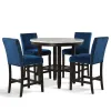 New Classic 41-400-BLC4C New Classic 41-400-BLC4C Celeste - Round Counter Table & 4 Chairs - Blue