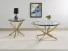 CoasterEveryday 707887 Brooke - Round Glass Top Side End Table Metal Base - Brass