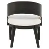 Coaster Fine Furniture 115393 Leandro - Upholstered Dining Arm Chair (Set of 2) - Burnished Black / Cream