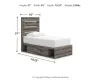 Ashley Furniture PCB2405B19 Graystorm - Twin Panel Bed With Storage - Brown Gray