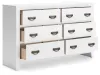 Ashley Furniture B427/31/36/46/82/97 Ashley Furniture B427/31/36/46/82/97 Binterglen - 5 Pc. - Dresser, Mirror, Chest, King Panel Bed - White