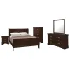 CoasterEveryday 202411F-S5 Louis Philippe - 5 Piece Full Bedroom Set - Cappuccino
