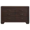 CoasterEveryday 204393 Kauffman - 6-Drawer Dresser - Dark Cocoa
