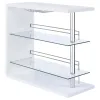 CoasterEssence 100167 Prescott - Rectangular Home Bar Table - White High Gloss
