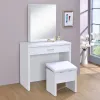 CoasterEssence 300290 Harvey - Vanity Set With Lift - Top Stool - White