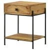 CoasterEssence 959556 Declan - 1-Drawer Wood Accent Side Table - Natural Mango
