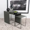 Coaster Fine Furniture 930250 Imez - 3 Piece Rectangular Metal Nesting Table Set - Gray