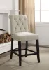 Furniture of America CM3564PC-2PK Izzy - Counter Height Chair (Set of 2) - Beige / Antique Black
