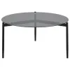 CoasterEveryday 710168 Rosalie - Round Smoked Glass Top Coffee Table - Sandy Black