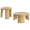 Coaster Fine Furniture 708508-S2 Artina - 2 Piece Rattan Coffee And End Table Set - Natural