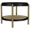 Coaster Fine Furniture 706198-S2 Arini - 2 Piece Round Coffee And End Table Set - Black