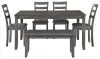 Ashley Furniture D383-325 Bridson - RECT DRM Table Set (Set of 6) - Gray
