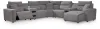 Ashley Furniture 65906S7 Ashley Furniture 65906S7 Modmax II - 7-Piece Power Reclining Sectional With RAF Press Back Power Chaise And Audio Consoles - Salt And Pepper
