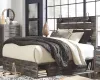 Ashley Furniture B211/31/36/46/57/54/160/B100-13 Drystan - 7 Pc. - Dresser, Mirror, Chest, Queen Panel Bed with 2 Side Drawers - Brown / Beige
