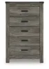 Ashley Furniture B4480-46 Frandern - Five Drawer Chest - Gray