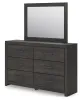 Ashley Furniture PCB2108B1 Hollivern - Dresser And Mirror - Dark Gray
