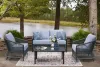 Ashley Furniture PCP391-080 Bridges Beach - Loveseat, Lounge Chairs, Table Set (Set of 4) - Gray