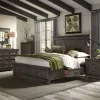 Liberty Furniture 759-BR-Q2SDMCN Liberty Furniture 759-BR-Q2SDMCN Thornwood Hills - 5 Piece Bedroom Set (Queen Two Sided Storage Bed, Dresser & Mirror, Chest, Nightstand) - Rock Beaten Brown