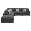 CoasterEssence 551324-SET Serene - 6 Piece Upholstered Modular Sectional Sofa - Charcoal